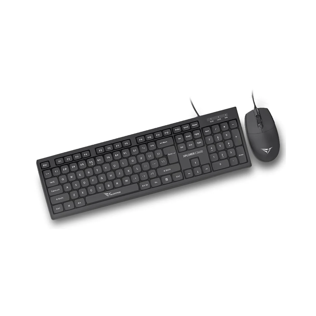 Alcatroz Keyboard & Mouse Wired Combo XPLORER C3600 Silent Black