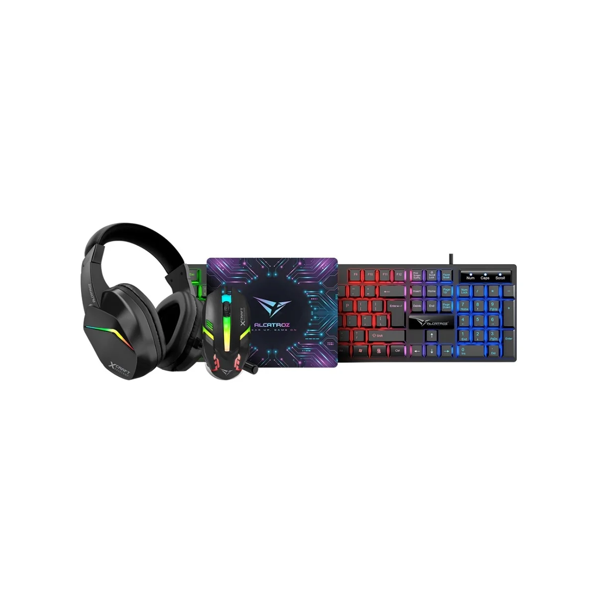 Alcatroz X-Craft 4in1 Gaming Set Keyb+Mouse+Mat+H/set BASECAMP Black