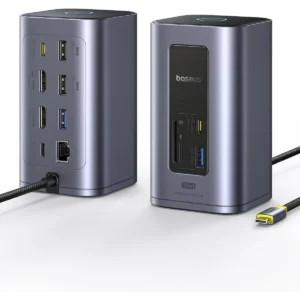 Baseus 12-in-1 USB Hub 2xUSB-C & 4xUSB-A 2 x 4K HDMI Gb Lan SD PD100W