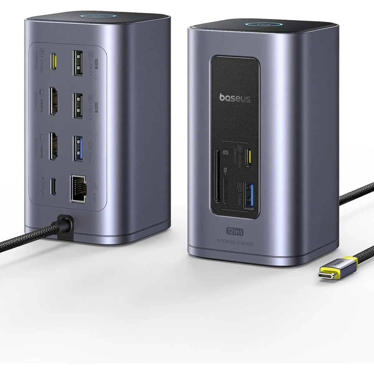 Baseus 12-in-1 USB Hub 2xUSB-C & 4xUSB-A 2 x 4K HDMI Gb Lan SD PD100W