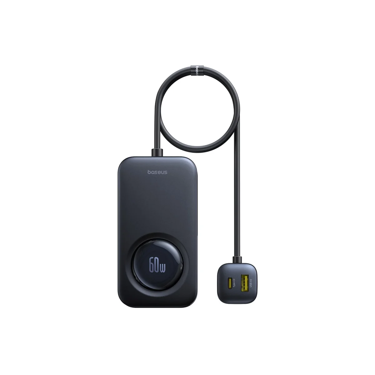Baseus Car Charger 60W PrimeTrip VW1 With Retractable Cable Black