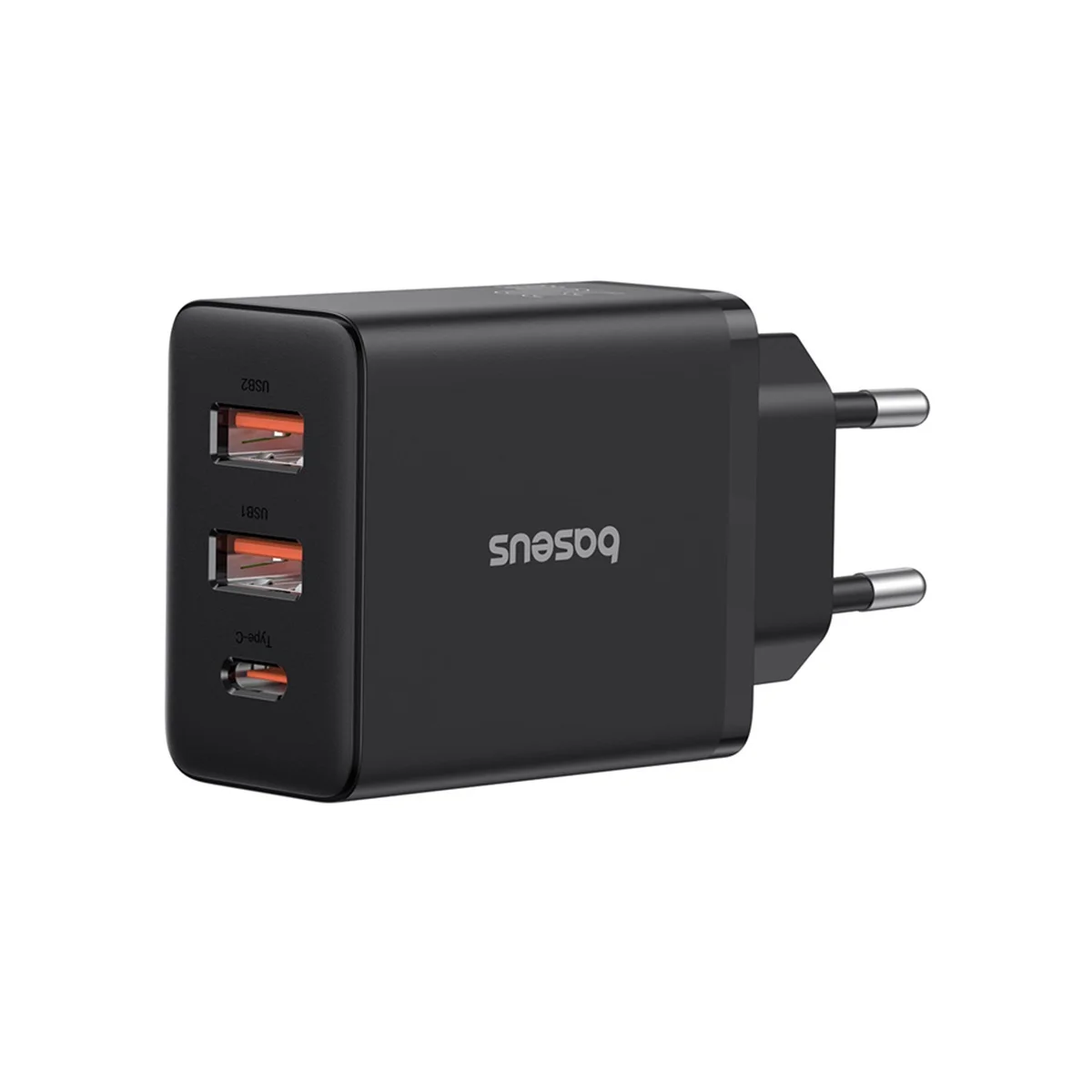 Baseus Charger Wall 30W 2xUSB-A/1xUSB-C Cube EU Black