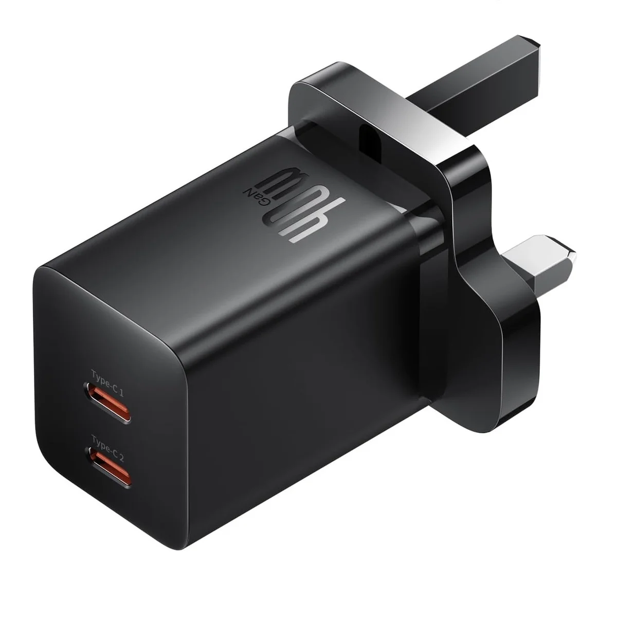 Baseus Charger Wall 40W USB-Cx2 UK MINI GaN5 Black
