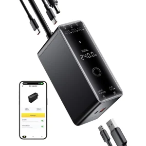 Baseus Desktop Charger 240W 3C+U+DC Touch Display & App Control incl 240W Charging Cable – Can Charge two Laptops at the same time