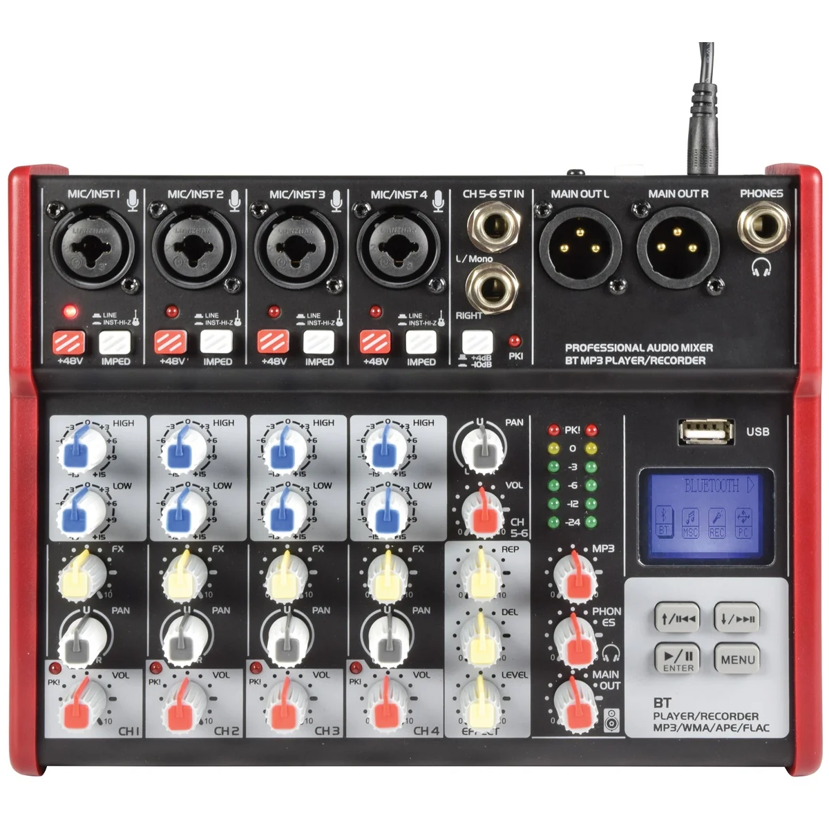 Citronic CSM-6 Mixer 6ch/USB/BT Play-Rec 170.872UK