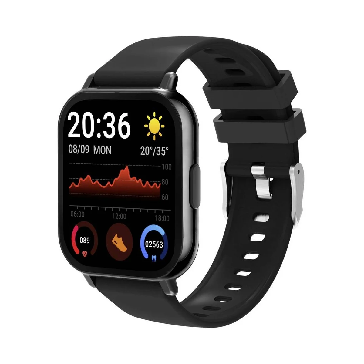 Denver Smartwatch with Call Function, Blood Pressure, SWC-176B Black