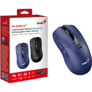 Genius Mouse Wireless+BT Rechargeable & Lightweight 3200dpi NX-8280S Blue