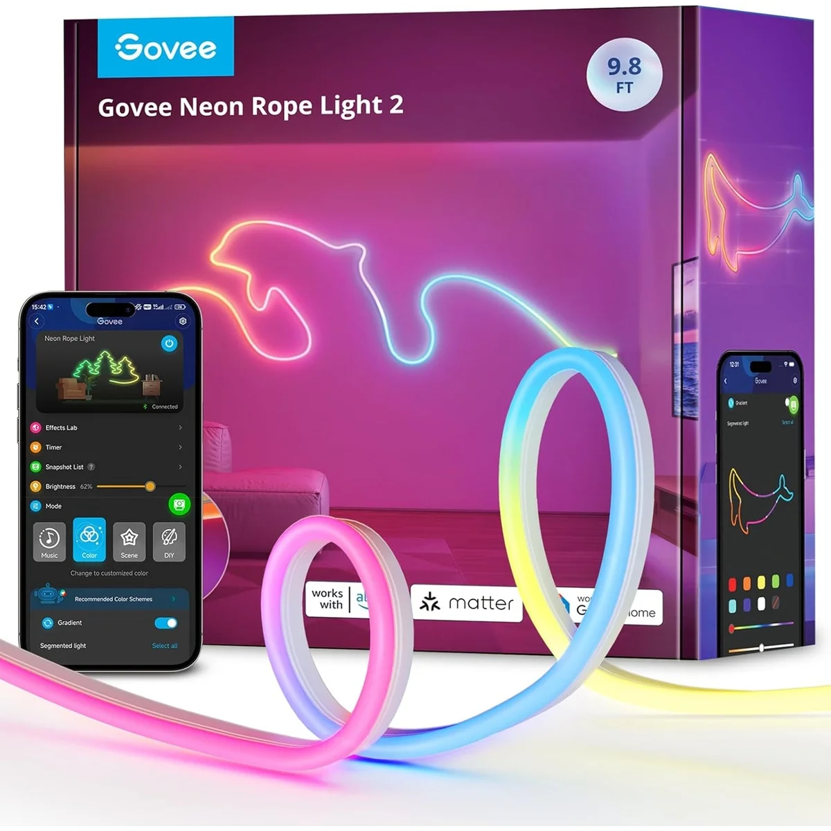 Govee Gaming Wall Neon Rope Light 2 3m (Matter) H61D3