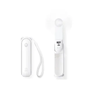Jisulife F8X Plus White Portable Personal Fan with Lanyard & Powerbank function to Charge you Phone