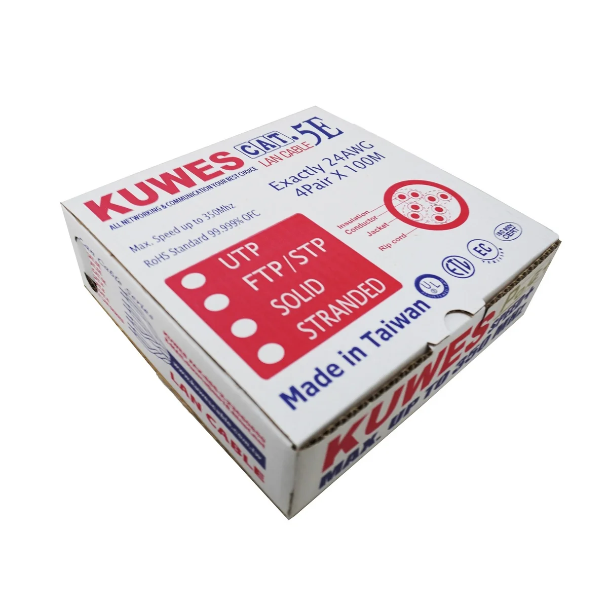 Kuwes CAT5E UTP Pure Copper Outdoor 100m Black
