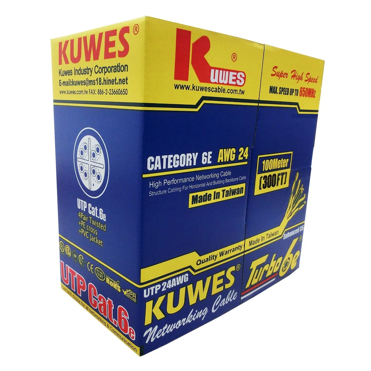 Kuwes CAT6 UTP Pure Copper Outdoor 100m Black