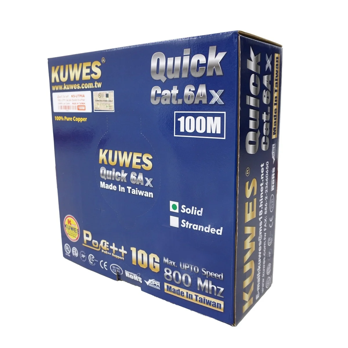 Kuwes CAT6A UTP Pure Copper Indoor 100m Grey