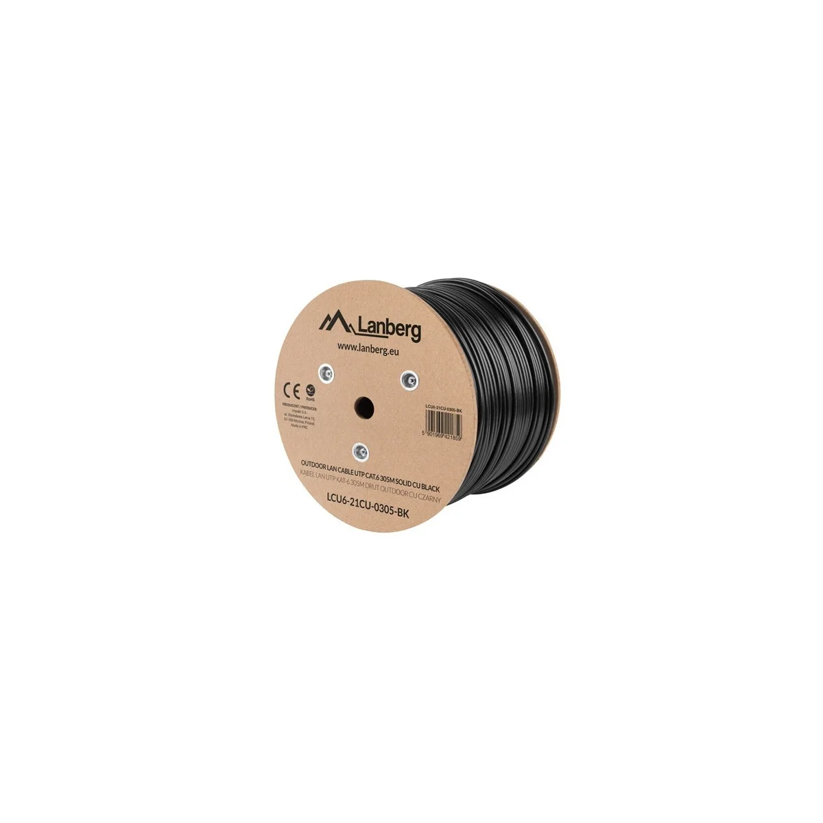 Lanberg CAT6 UTP CU Cable Outdoor 305m Black LCU6-21CU-0305-BK