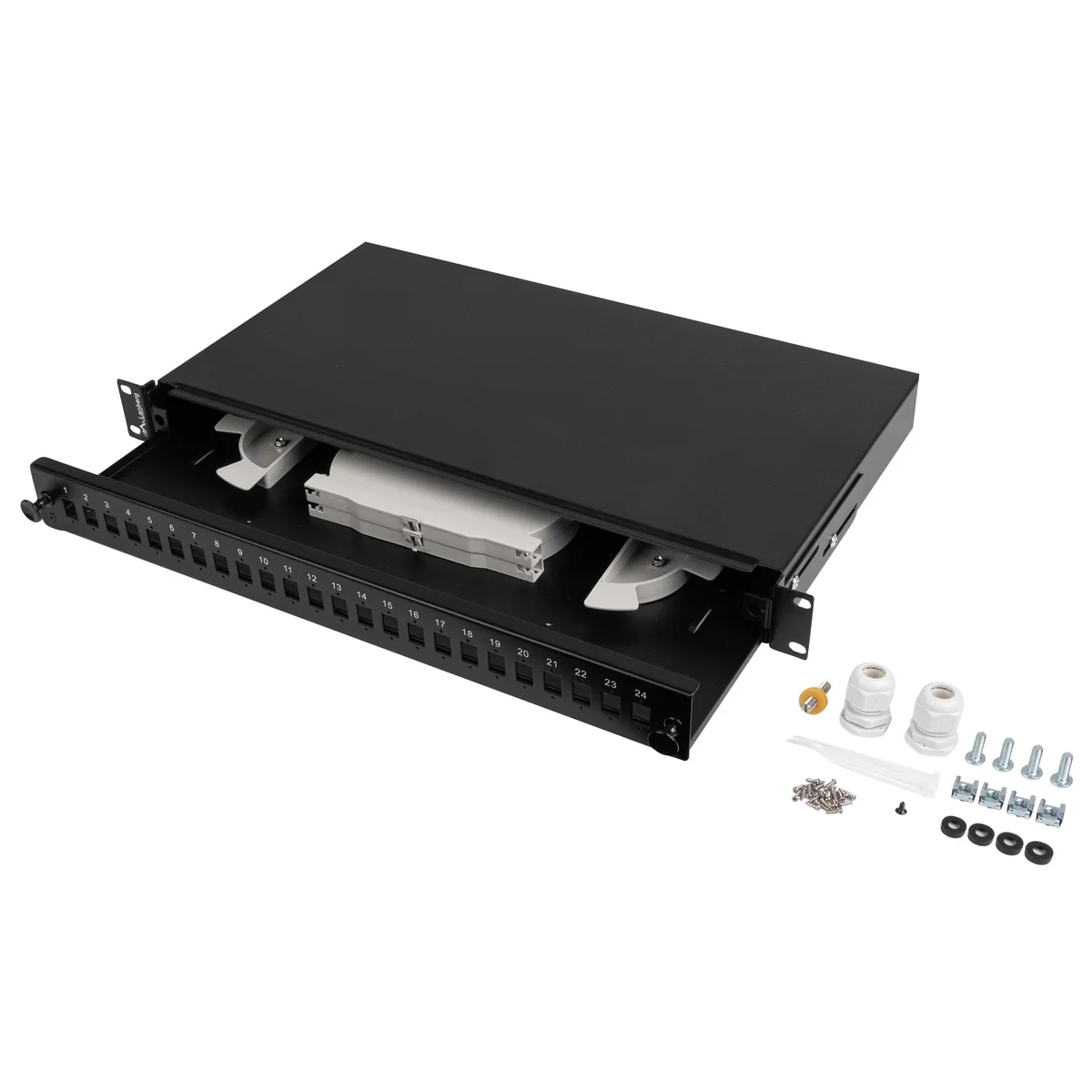 Lanberg Fiber Optic ODF for 24xSC Simplex or 24xLC Duplex Adapters R/M Metal Black