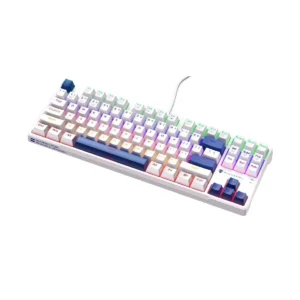 Machenike K500-B87 White/Blue Wired Gaming Keyboard 87 Blue Switch Keys