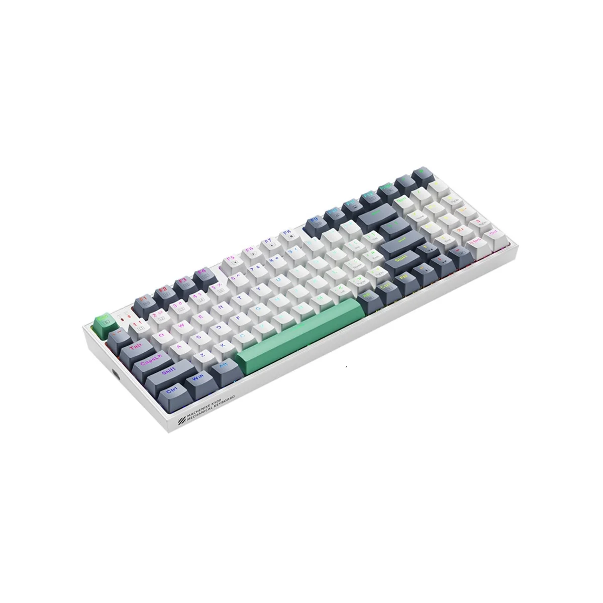Machenike K500-B94 White Mechanical Gaming Keyboard 94 Red Switch Keys