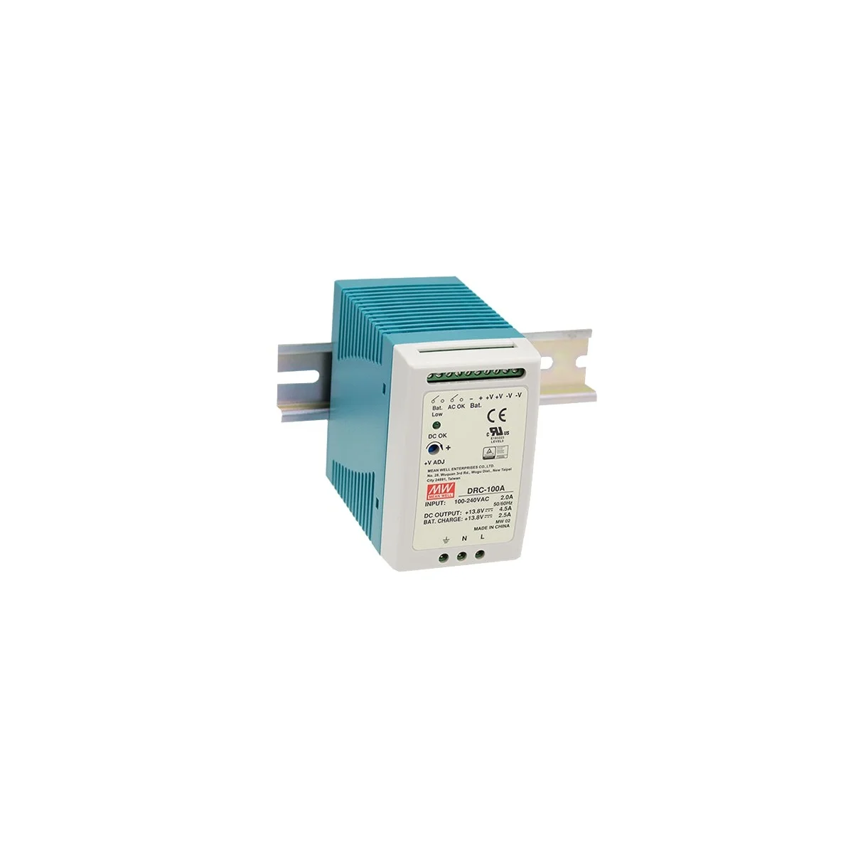Meanwell DRC-100A 12V 100W DIN Rail Power Supply with UPS Battery Charger Function