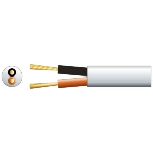 Mercury Speaker Cable Double Insulated 2×1.15mm White 100m 801.817UK