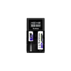 Uniross UCX004 Smart Charger for NiMH and Lithium Batteries (USB & 12V Powered) with LCD Display