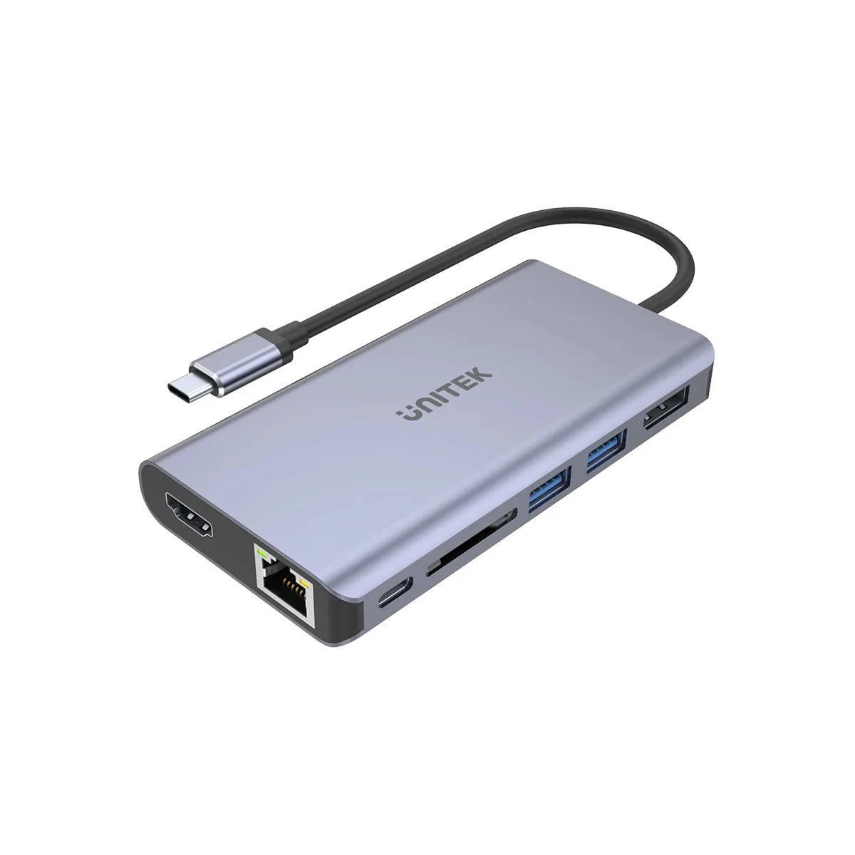 Unitek D1056A Type-C 3.1 HDMI/DP/RJ45/SD/PD100W Hub Space Grey