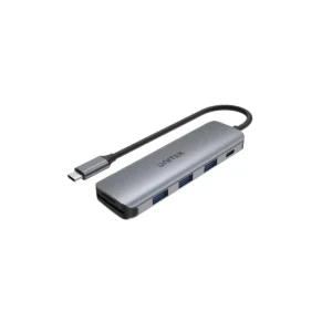 Unitek H1107C Alum Type-C Hub 3x USB3.1/SD/PD100W Hub Space Grey