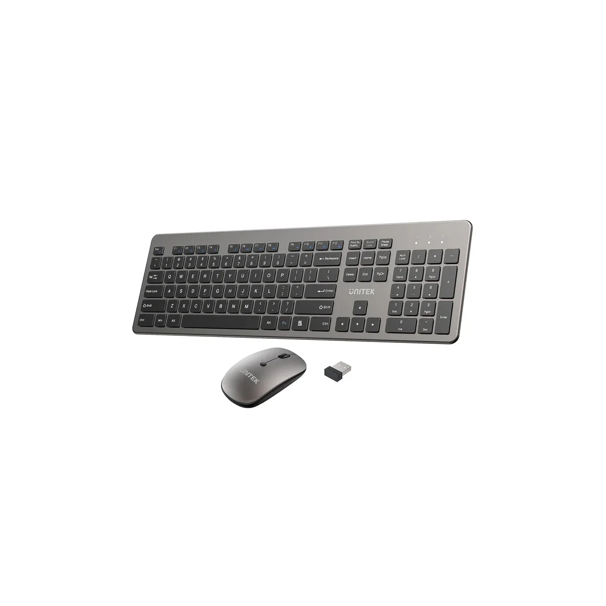 Unitek IT Keyboard & Mouse Combo Wireless 2.4GHz English SlimDuo T054 Space Grey