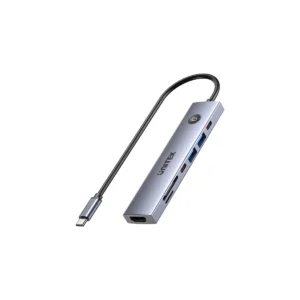 Unitek USB-C Hub 2xUSB-A/USB-C/HDMI/SD/PD100W with ON/OFF Screen Switch H1124A