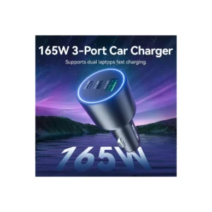 Vention Charger Car 165W 2xUSBC 1xUSBA 100W Max Black FFPB0