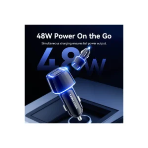 Vention Charger Car 48W 1xUSBC 1xUSBA 30W Max Black FFRB0