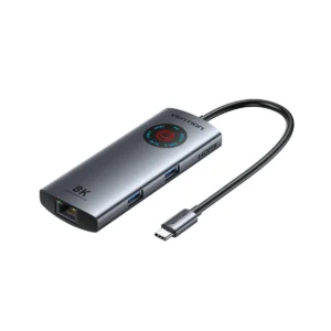 Vention HUB USB-C 3.2 Gen1/8K-HDMI/Gb/PD + LED Display & Switch TQZHB