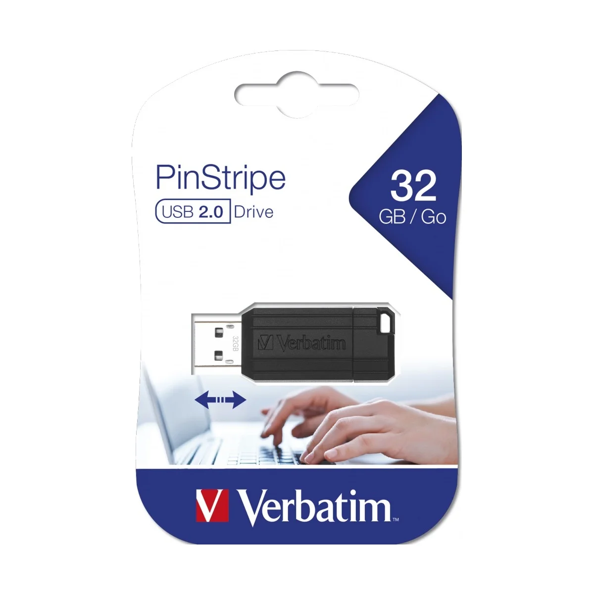 Verbatim USB Drive 2.0 Pinstripe 32GB Black