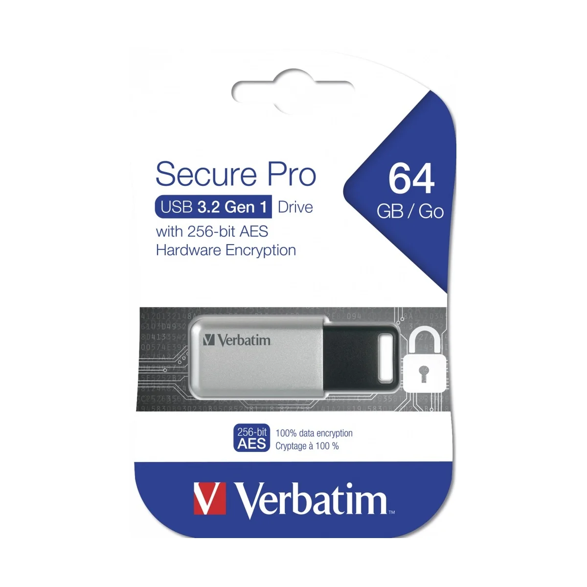 Verbatim USB Drive 3.2 Secure Data Pro AES Encryption 64GB