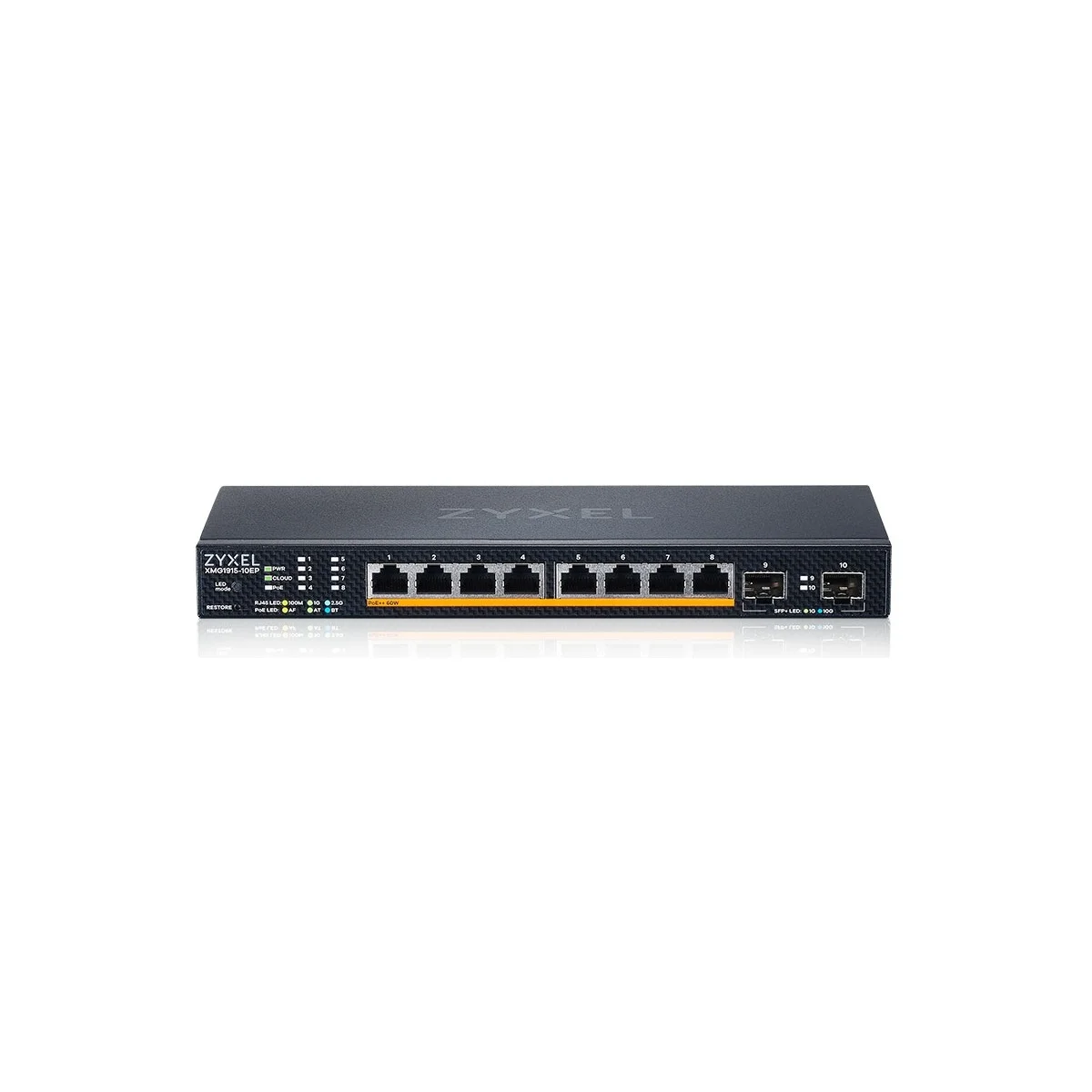 Zyxel 10-Port 2.5G Multi-Gig PoE Cloud Managed Switch, 8 x PoE 130W XMG1915-10EP