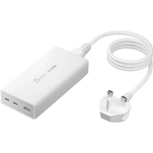 j5create 185W Laptop GaN Charger PD3.1 2xUSB-C/1xUSB-A (UK Plug) JUP37185W